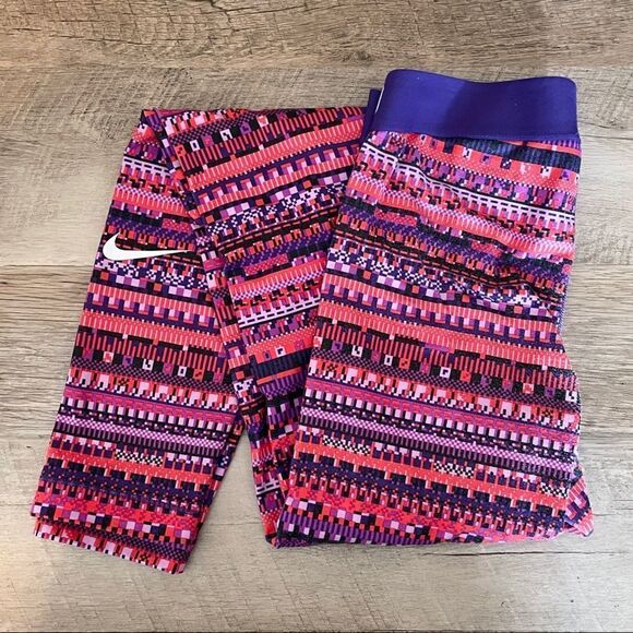 Nike Pro Hyperwarm Pink Nordic Print Training Tights Size S - Picture 3 of 11